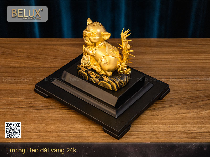 Tượng Heo Dát Vàng 24K